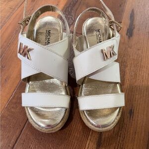 Michael Kors White and Gold Sandals for Girls